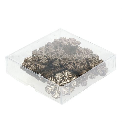 Produkt Złota śnieżynka dekoracja świąteczna Ø4cm 48 szt