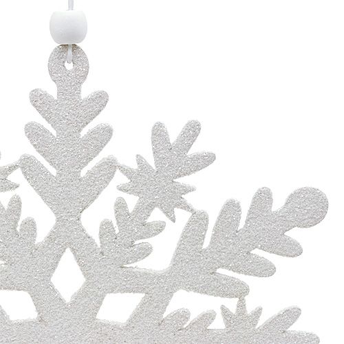 Floristik24 Płatek śniegu biały z miką 20cm 4szt.