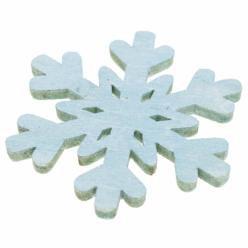 Floristik24 Dekoracja rozproszona płatek śniegu niebieski/szary/biały 4cm 72 szt