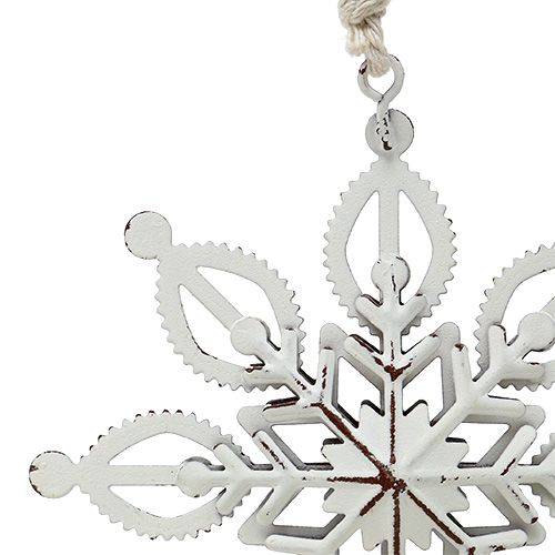 Floristik24 Metalowy płatek śniegu biały 10,5-11cm 4szt