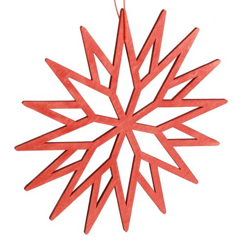 Produkt Dekoracja w kształcie płatka śniegu Drewniane ozdoby choinkowe pomarańczowa 15cm 8 szt