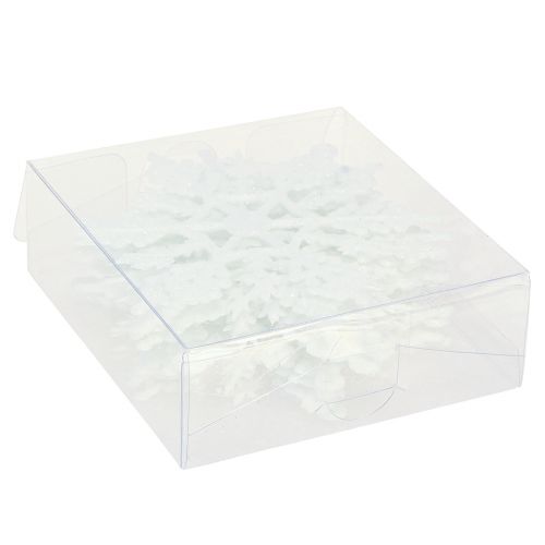 Produkt Dekoracja płatek śniegu biały brokat kryształki lodu 10cm 12 szt