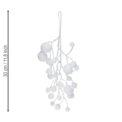 Produkt Gałązki ozdobne śnieżynki do powieszenia brokatu 30cm 2szt