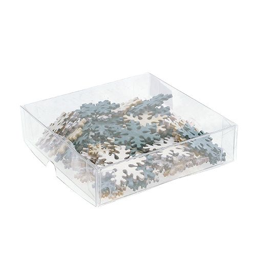 Floristik24 Płatki śniegu Ø2-4cm Szare, Białe 84szt