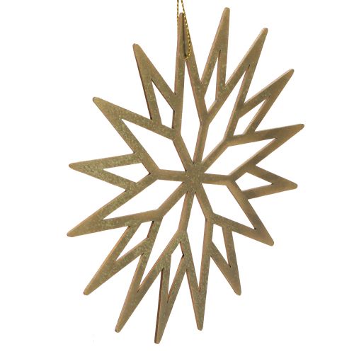 Produkt Płatki Śniegu Drewniane Dekoracyjne Ozdoby Choinkowe Brązowe 15cm 8 szt