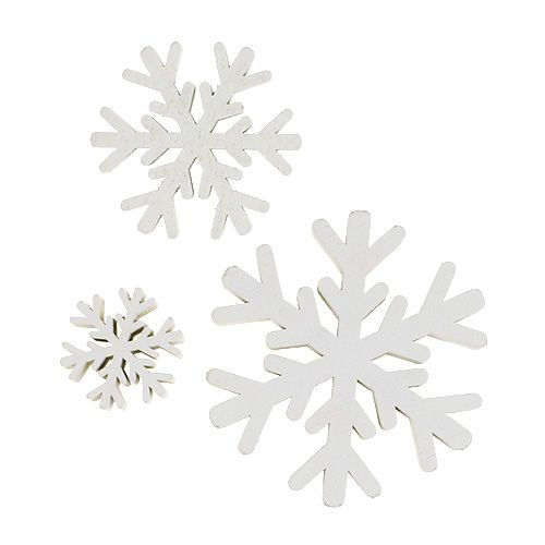 Floristik24 Śnieżynki białe mix 3cm - 7cm 48szt