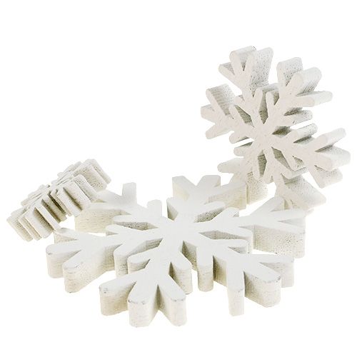 Floristik24 Płatki śniegu białe mix 3cm - 7cm 48 szt