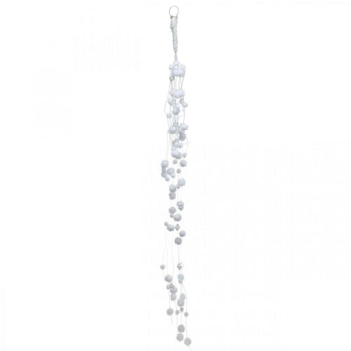 Floristik24 Girlanda Snowball Zimowa Girlanda Snowflakes Biała 72cm