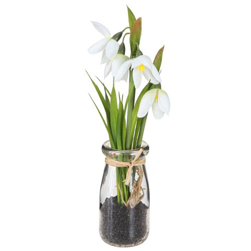 Produkt Przebiśniegi sztuczne w szkle kwiaty sztuczne białe 22,5cm 2szt