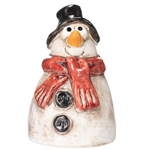 Figurka bałwana z czerwonym szalikiem, dekoracja świąteczna, 10 cm | Floristik24.pl