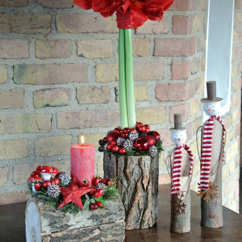 Floristik24 Drewno bałwana z patyną 30cm 2szt