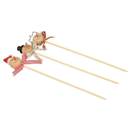 Produkt Zatyczka dekoracyjna bałwanek zatyczka kwiatowa z naturalnego drewna 5cm 9szt