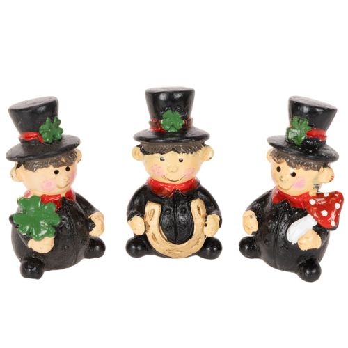 Figurka kominiarza na szczęście do przyklejenia, 5cm, 6 szt.