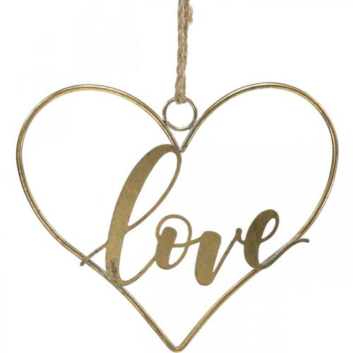 Produkt Napis Love Heart deco metalowy złoty do powieszenia 27cm