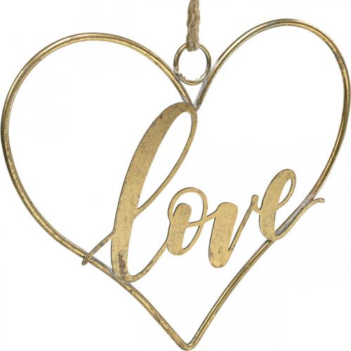 Produkt Napis Love Heart deco metalowy złoty do powieszenia 27cm