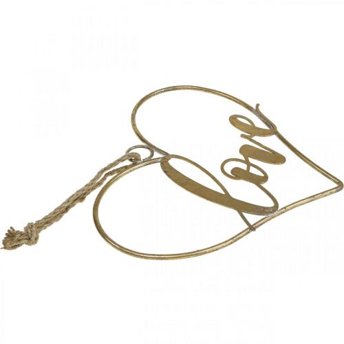 Produkt Napis Love Heart deco metalowy złoty do powieszenia 27cm