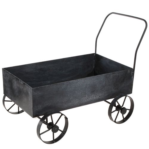 Produkt Ozdobna metalowa skrzynka na rośliny w kolorze taczki, antracytowa L37cm