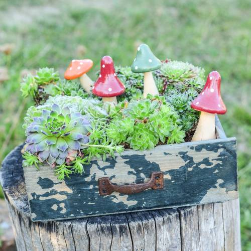 Floristik24 Szuflada na rośliny drewno antyczne niebieskie 24×22cm