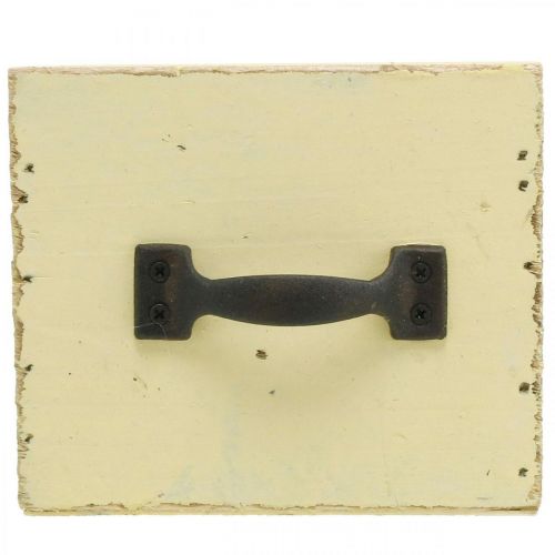 Produkt Shabby dekoracyjna szuflada do sadzenia żółtego drewna 12,5 × 12,5 × 10 cm