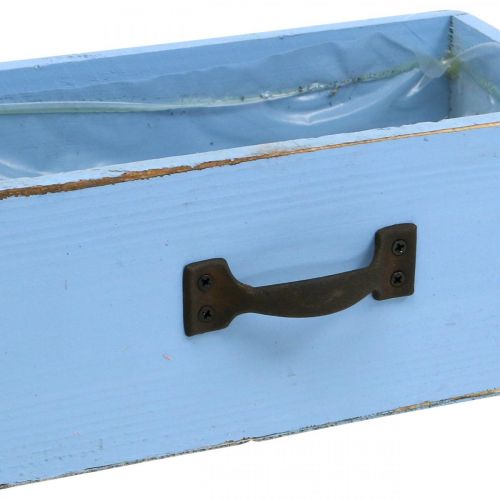 Produkt Szuflada na rośliny z drewna jasnoniebieskiego shabby chic pudełko na rośliny 25 × 13 × 8 cm