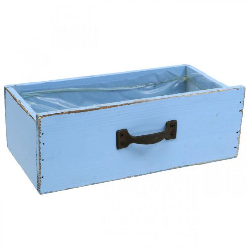 Produkt Szuflada na rośliny z drewna jasnoniebieskiego shabby chic pudełko na rośliny 25 × 13 × 8 cm