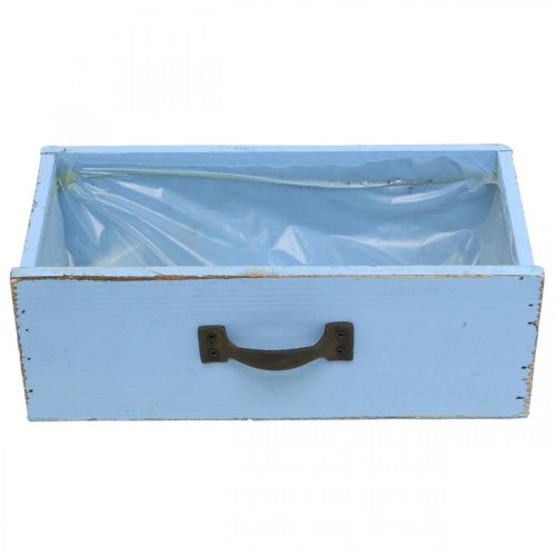 Produkt Szuflada na rośliny z drewna jasnoniebieskiego shabby chic pudełko na rośliny 25 × 13 × 8 cm