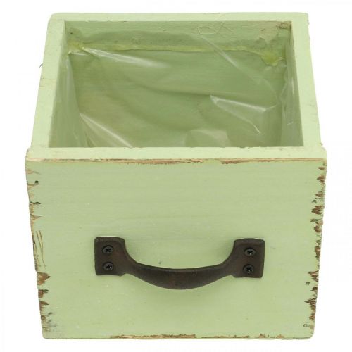 Produkt Szuflada na doniczkę jasnozielona shabby chic 12,5×12,5×10cm