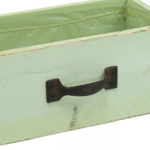Floristik24 Szuflada na rośliny drewno jasnozielone pudełko na rośliny vintage 25×13×8cm