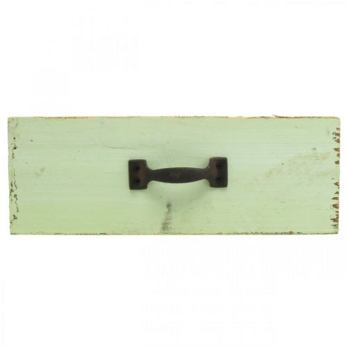 Floristik24 Szuflada na rośliny drewno jasnozielone pudełko na rośliny vintage 25×13×8cm