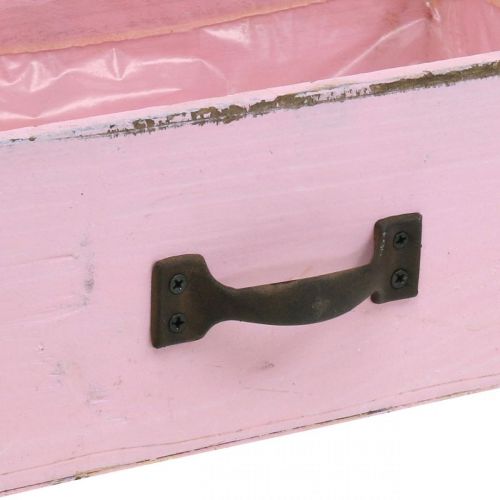 Produkt Drewniana doniczka z szufladami różowa shabby chic deco 25×13×8cm