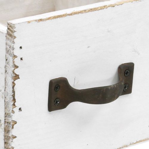 Floristik24 Szuflada na rośliny z białego drewna w stylu shabby chic 12,5 × 12,5 × 10 cm