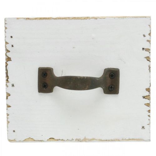 Floristik24 Szuflada na rośliny z białego drewna w stylu shabby chic 12,5 × 12,5 × 10 cm