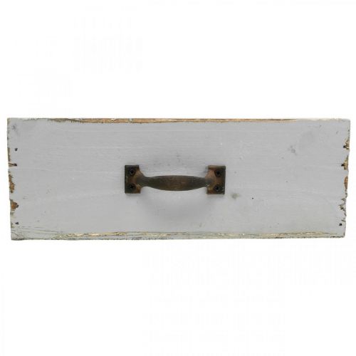 Floristik24 Donica Drewniana Szuflada Shabby Chic Szara 25x13x9cm