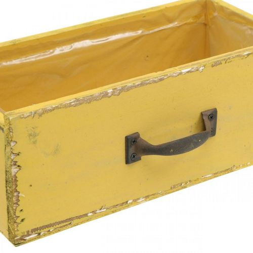 Floristik24 Pudełko na rośliny drewniana szuflada Shabby Chic Yellow 25x13x9cm
