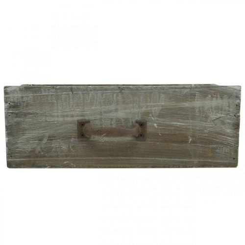 Floristik24 Szuflada na rośliny z drewna shabby chic myta biała 25x13x9cm