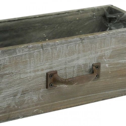 Floristik24 Szuflada na rośliny z drewna shabby chic myta biała 25x13x9cm
