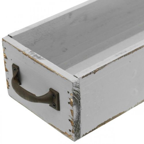 Floristik24 Taca dekoracyjna drewniana szuflada na rośliny Shabby Chic Grey 65×11×7cm