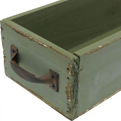 Floristik24 Szuflada dekoracyjna Vintage Look Drewniana taca Shabby Green 65×11×7cm