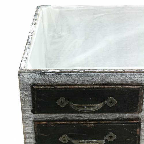 Floristik24 Szuflady do doniczek drewno metal biały 40/36/32cm 3 szt