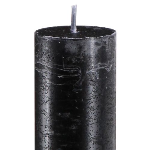 Floristik24 Świece czarne świece w sztyfcie w jednolitym kolorze 34x300mm 4 szt