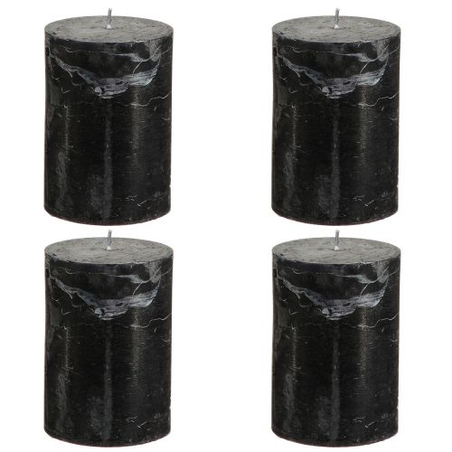 Produkt Czarne świece Świece stojące jednokolorowe 70x100mm 4 szt