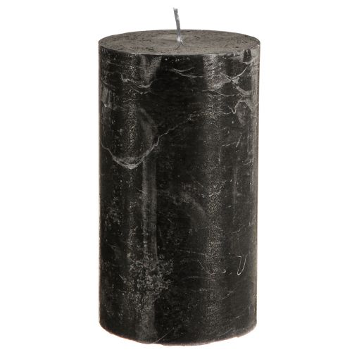 Produkt Świece czarne świece stojące w jednolitym kolorze 85×150mm 2 szt