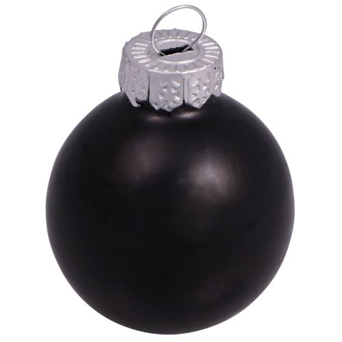Produkt Bombki świąteczne czarne szklane mini mat połysk Ø3cm 22 szt