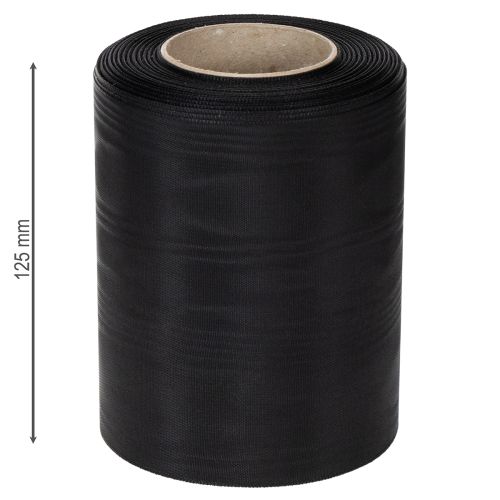 Czarna wstążka do wieńca 125mm 25m - Elegancka wstążka żałobna do florystyki i dekoracji, wstążka octanowa | Floristik24.pl