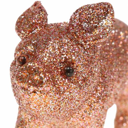Floristik24 Deco Pig Glitter Pink 10cm 8szt.