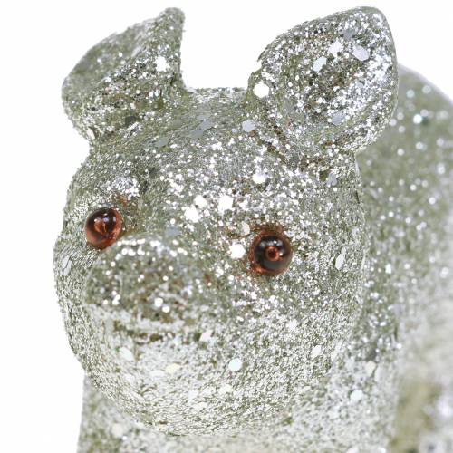 Produkt Deco Pig Glitter Silver 10cm 8szt.