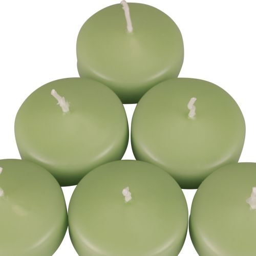 Floristik24 Świece pływające zielone Świece Wenzel miękkie zielone 30×50mm 8 szt