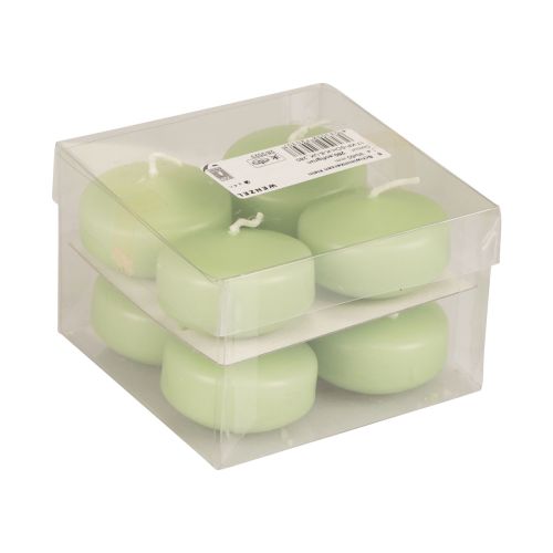 Floristik24 Świece pływające zielone Świece Wenzel miękkie zielone 30×50mm 8 szt