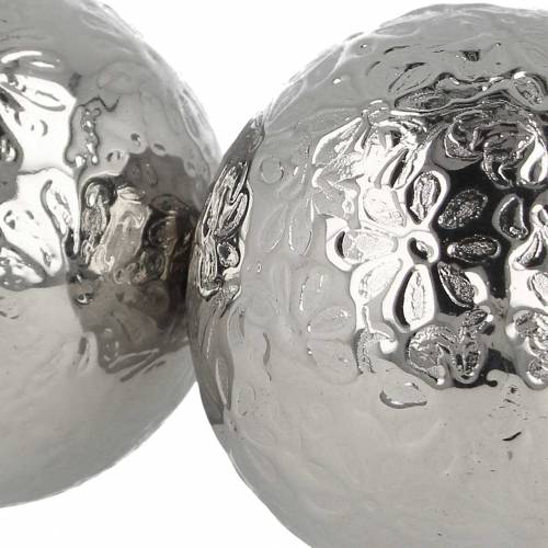 Floristik24 Pływające kwiaty w kształcie kuli srebrny metal Ø5,5cm mix 6szt