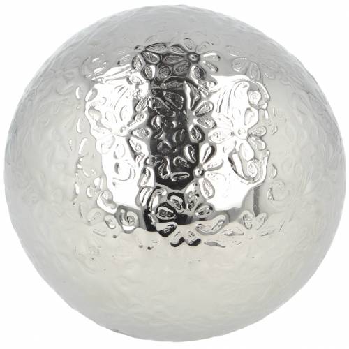 Floristik24 Pływające kwiaty w kształcie kuli srebrny metal Ø10cm